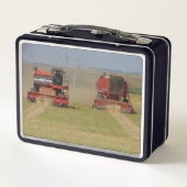 Twee rode combinaties voor boeren Metaal Lunchbox (Achterkant)