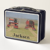 Twee rode combinaties voor boeren Metaal Lunchbox (Voorkant)