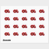 Twee Rode Daisies Ronde Sticker (Vel)