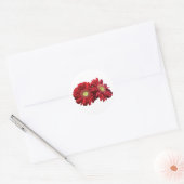 Twee Rode Daisies Ronde Sticker (Envelop)