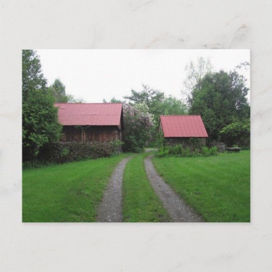 twee rode daken briefkaart (Voorkant)