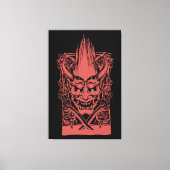 Twee rode demonen met zwaarden canvas afdruk (Voorkant)