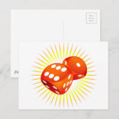 Twee rode dices. briefkaart (Voorkant / Achterkant)