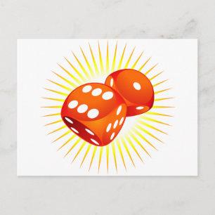 Twee rode dices. briefkaart