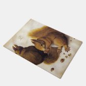 Twee rode eekhoorns (door Albrecht Dürer) Deurmat (Schuin)