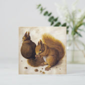 Twee rode eekhoorns (door Albrecht Dürer) Kaart (Staand voorkant)