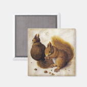 Twee rode eekhoorns (door Albrecht Dürer) Magneet (Voorkant / Achterkant)
