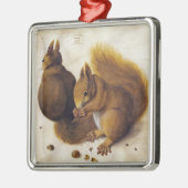 Twee rode eekhoorns (door Albrecht Dürer) Metalen Ornament (Links)