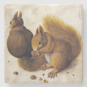 Twee rode eekhoorns (door Albrecht Dürer) Stenen Onderzetter