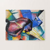 Twee rode en blauwe paarden van Franz Marc Legpuzzel (Horizontaal)