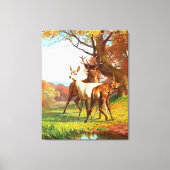 Twee rode en witte bier in het bos canvas afdruk (Voorkant)