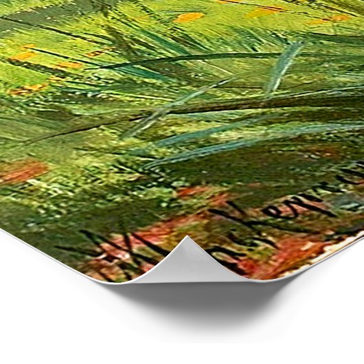 Twee rode en witte bier in het bos poster (Hoek)