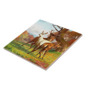 Twee rode en witte bier in het bos tegeltje (Zijkant)