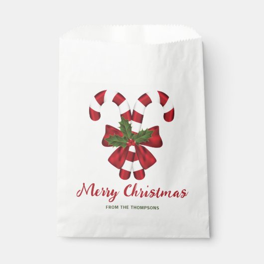 Twee Rode En Witte Feestelijke Suikerstokken Met T Bedankzakje (Voorkant)