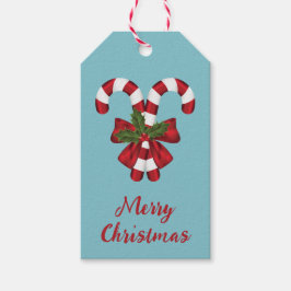 Twee Rode En Witte Feestelijke Suikerstokken Met T Cadeaulabel