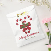 Twee rode en witte snoepjes met tekst bedankzakje (Gezegeld)