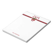 Twee rode en witte snoepjes met tekst notitieblok (Linkerzijde)