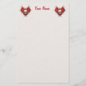 Twee rode gothische harten van Botten met witte sc Briefpapier (Voorkant)