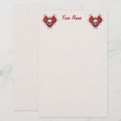 Twee rode gothische harten van Botten met witte sc Briefpapier (Voorkant / Achterkant)