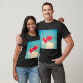 Twee rode hart ballonnen ontwerp t-shirt (Unisex)
