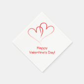 Twee rode harten - Fijne valentijnsdag! Servet (Hoek)