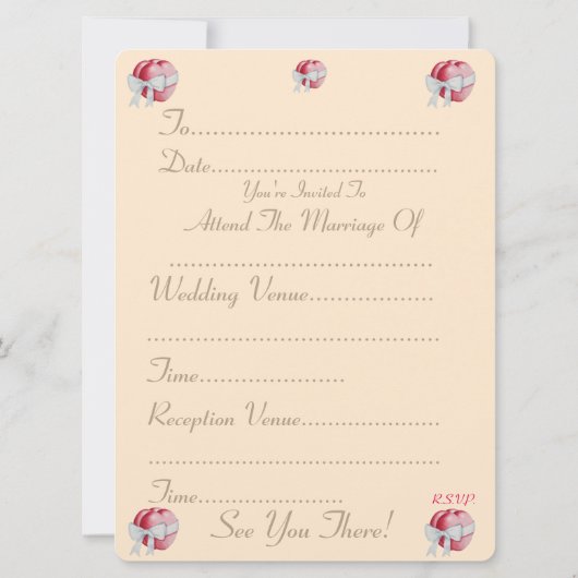 Twee rode harten gebonden met witte boog bruiloft kaart (Achterkant)