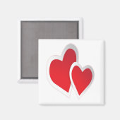 Twee rode harten magneet (Voorkant / Achterkant)