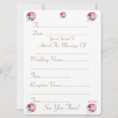 twee rode harten met een witte bruiloft kaart (Achterkant)