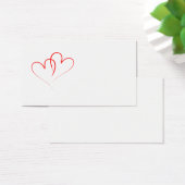 twee rode harten met elkaar verbonden visitekaartjes (Bureau)