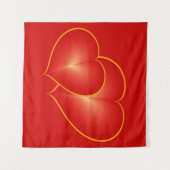 Twee rode harten, modern digitaal kunst grafisch wandkleed (Voorkant (horizontaal))