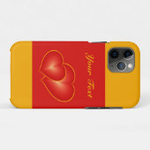 Twee rode harten, moderne digitale kunst, aangepas Case-Mate iPhone case (Achterkant (horizontaal))