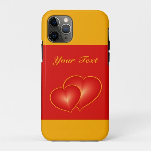 Twee rode harten, moderne digitale kunst, aangepas Case-Mate iPhone case (Achterkant)