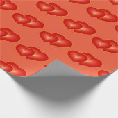 Twee rode harten, moderne digitale kunst cadeaupapier (Hoek)