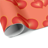 Twee rode harten, moderne digitale kunst cadeaupapier (Rol Hoek)