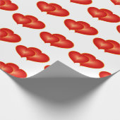 Twee rode harten, moderne digitale kunst cadeaupapier (Hoek)