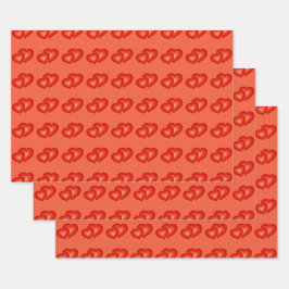 Twee rode harten, moderne digitale kunst inpakpapier vel