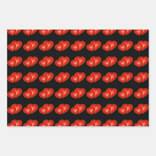 Twee rode harten, moderne digitale kunst inpakpapier vel (Voorkant 3)