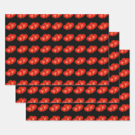 Twee rode harten, moderne digitale kunst inpakpapier vel