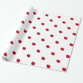 Twee rode harten op wit cadeaupapier (Uitgerold)