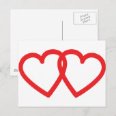 twee rode harten pictogram briefkaart (Voorkant / Achterkant)