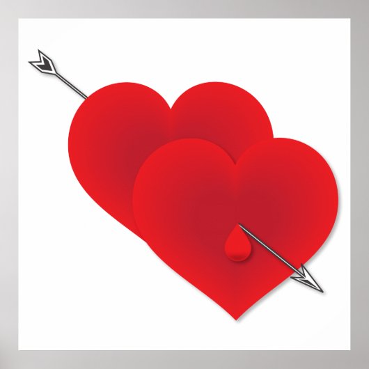 Twee rode harten poster (Voorkant)
