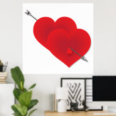 Twee rode harten poster (Thuiskantoor)