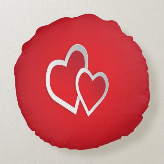 Twee Rode Harten Rond Kussen (Achterkant)