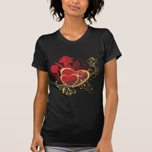 Twee rode harten t-shirt (Voorkant)