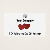 Twee Rode Harten Valentijnsdag Gift Voucher Kaart (Voorkant)