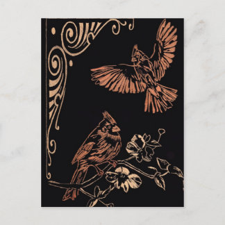 Twee rode kardinalen briefkaart