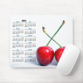 Twee Rode Kersen Foto 2012 Kalender Mousemat Muismat (Met muis)