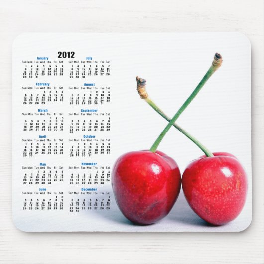 Twee Rode Kersen Foto 2012 Kalender Mousemat Muismat (Voorkant)