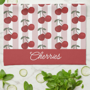 Twee rode kersen Illustratie Mooie Fruit Kunst Theedoek
