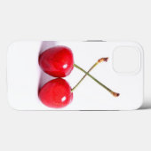 Twee rode kersen op wit Case-Mate iPhone case (Achterkant (horizontaal))